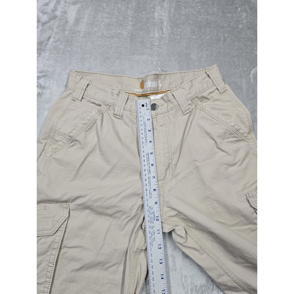 Carhartt Cargo Pants Mens 30x30 Tan Khaki Ripstop Relaxed Fit Workwear Casual - Picture 4 of 9